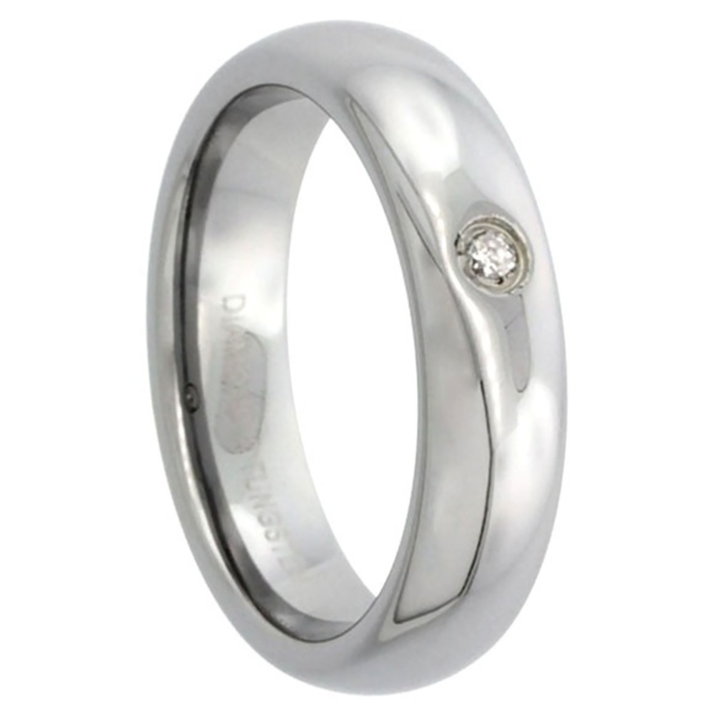 5mm 8mm Tungsten Diamond Wedding Band Ring Unisex